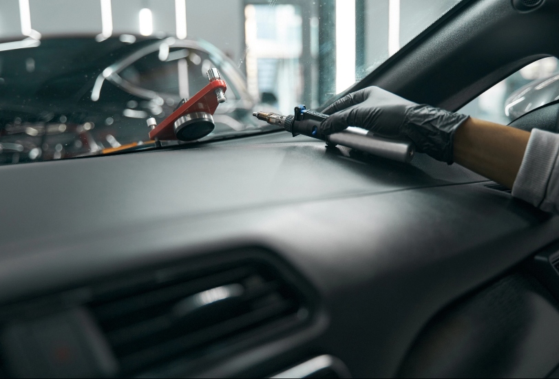 Man Working on Mobile Windshield Repair